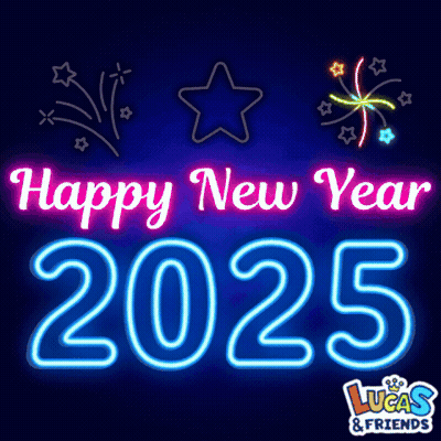 Neon Sign Happy New Year 2025 GIF
