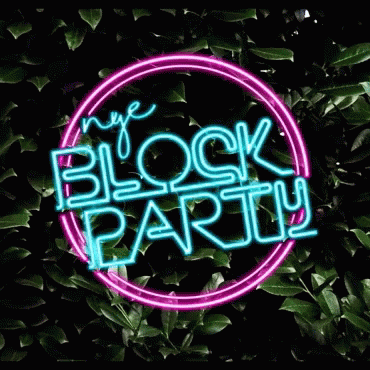 Neon Sign New Year's Block Party GIF