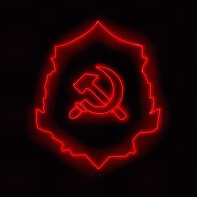 Neon Sign Of Hammer And Sickle GIF