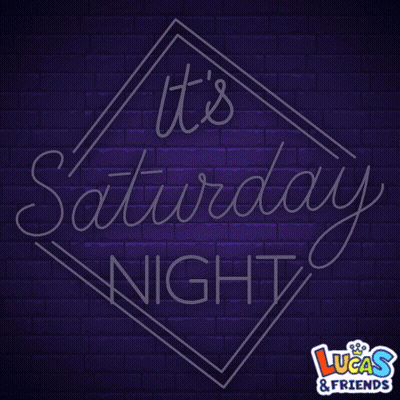 Neon Sign Reading Its Saturday Night GIF