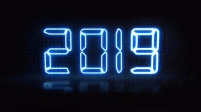 Neon Sign Saying 2019 GIF