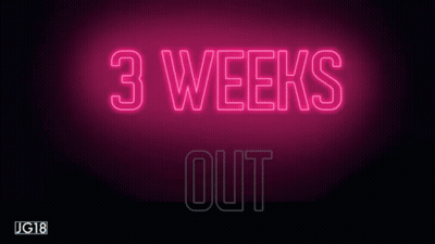 Neon Sign Saying 3 Weeks Out On Dark Background GIF