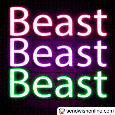 Neon Sign Saying Beast Beast Beast GIF