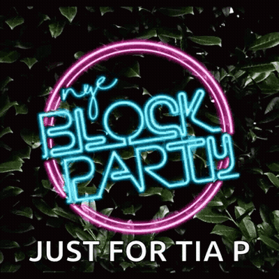 Neon Sign Saying Block Party GIF