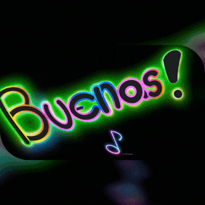 Neon Sign Saying Buenos GIF