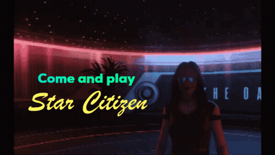 Neon Sign Saying Come And Play Star Citizen GIF