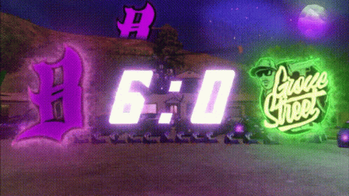 Neon Sign Saying Crooks Street Lit Up GIF