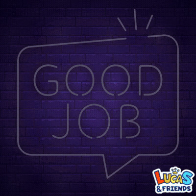 Neon Sign Saying Good Job GIF