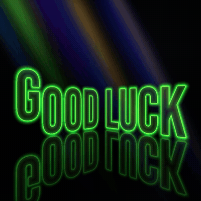 Neon Sign Saying Good Luck GIF