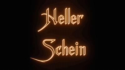 Neon Sign Saying Heller Schein In Orange GIF