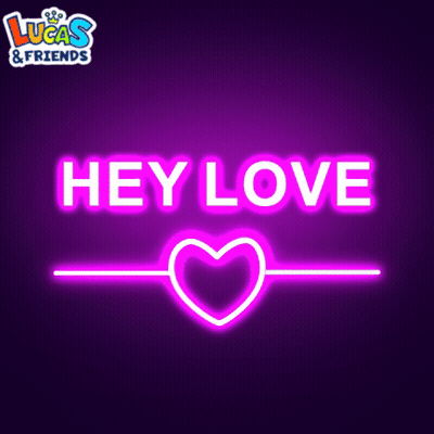 Neon Sign Saying Hey Love GIF