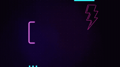 Neon Sign Saying Hodo With Lightning Bolt GIF