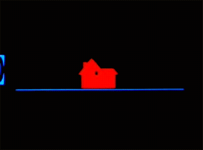 Neon Sign Saying Home Alone With Red House GIF