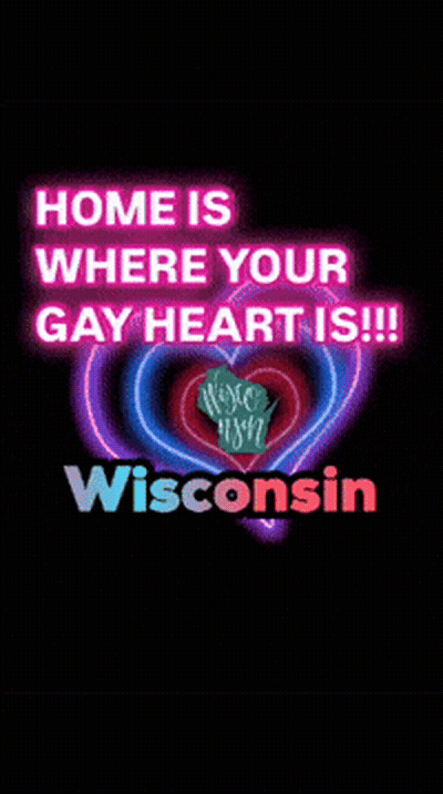 Neon Sign Saying Home Is Where Your Gay Heart Is GIF