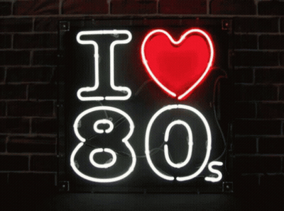 Neon Sign Saying I Love 80S GIF