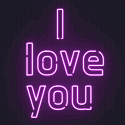 Neon Sign Saying I Love You GIF