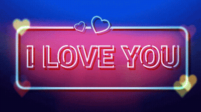 Neon Sign Saying I Love You GIF