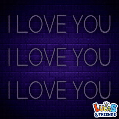 Neon Sign Saying I Love You GIF
