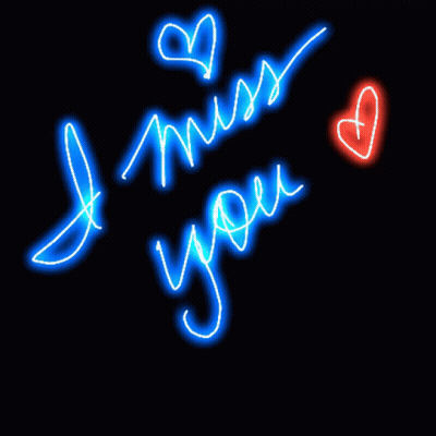 Neon Sign Saying I Miss You GIF