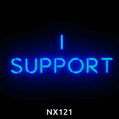 Neon Sign Saying I Support GIF