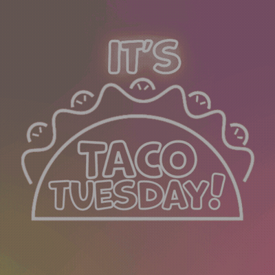 Neon Sign Saying It's Taco Tuesday With Taco GIF