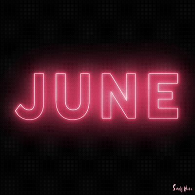 Neon Sign Saying June GIF