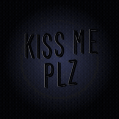 Neon Sign Saying Kiss Me Plz On Dark Blue Background GIF