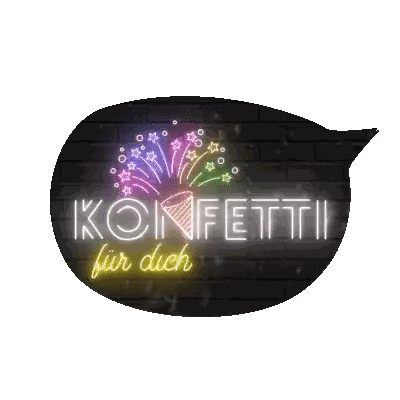 Neon Sign Saying Konfetti Für Dich Sticker