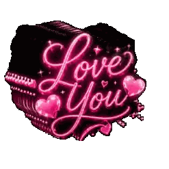 Neon Sign Saying Love You Sticker