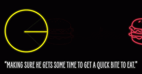 Neon Sign Saying Making Sure He Gets Time GIF