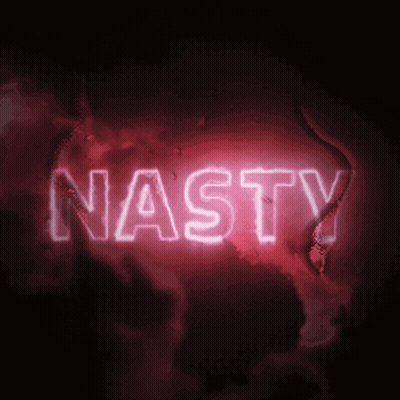 Neon Sign Saying Nasty Lit In Dark GIF