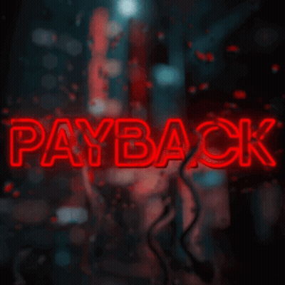 Neon Sign Saying Payback in Red
