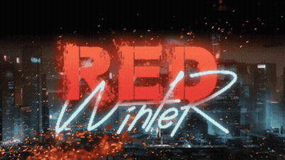 Neon Sign Saying Red Winter Lit Up GIF