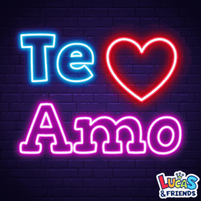 Neon Sign Saying Te Amo With Heart GIF