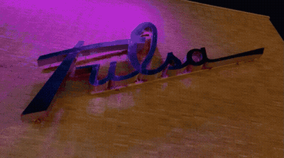 Neon Sign Saying Tulsa GIF