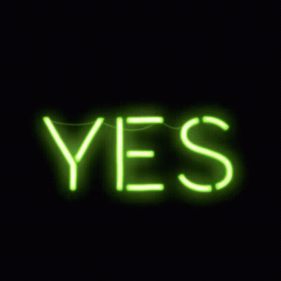 Neon Sign Saying Yes GIF