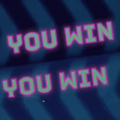 Neon Sign Saying You Win Dark Blue GIF
