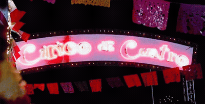Neon Sign Says Cinco De Cuatro GIF
