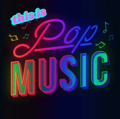 Neon Sign Says This Is Pop Music GIF