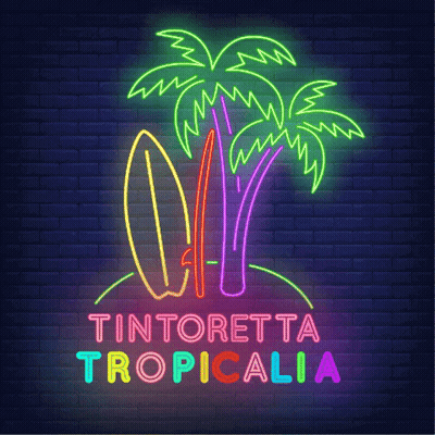 Neon Sign Surfboard Palm Trees Tintoretta Tropicalia GIF