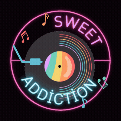Neon Sign Sweet Addiction With Record GIF