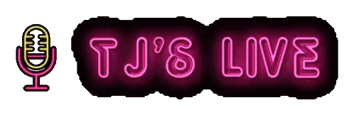 Neon Sign T J's Live With Microphone Sticker