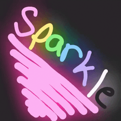 Neon Sparkles Word Art GIF