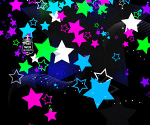 Neon Stars Neon Glow White GIF