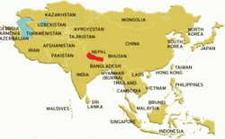 Nepal Asia Map