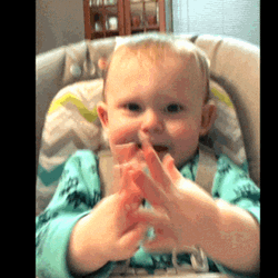 Nepo Baby On Stroller Clapping GIF