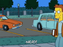Nerd Alert Bully Homer Simpson Shouting Nerd GIF