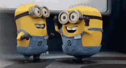 Nerd Emoji Meme Minions Shouting GIF