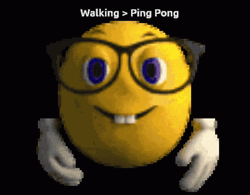 Nerd Emoji Meme Walking Ping Pong GIF