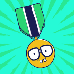 Nerd Emoji Sparkling Medal Animation GIF